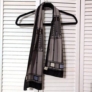 1984 Fine Art Museum San Francisco Frank Lloyd Wright Oblong Silk Scarf Vintage